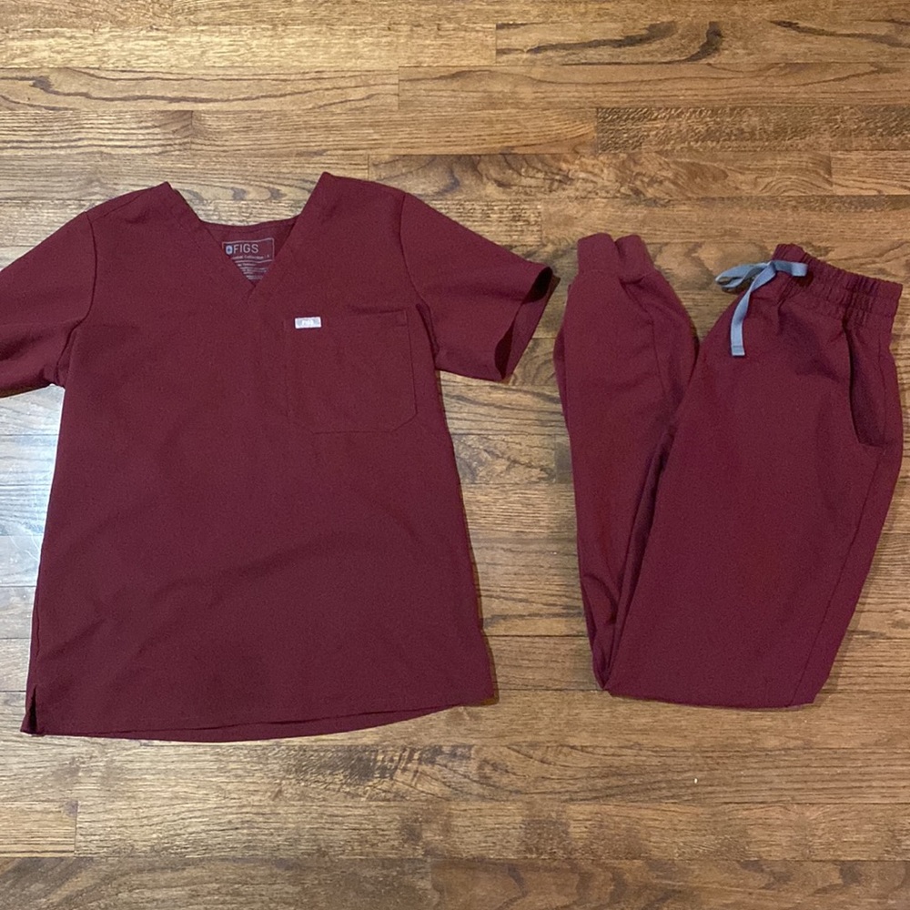 Figs scrub set S/XS Catarina Zamora jogger high waist burgundy